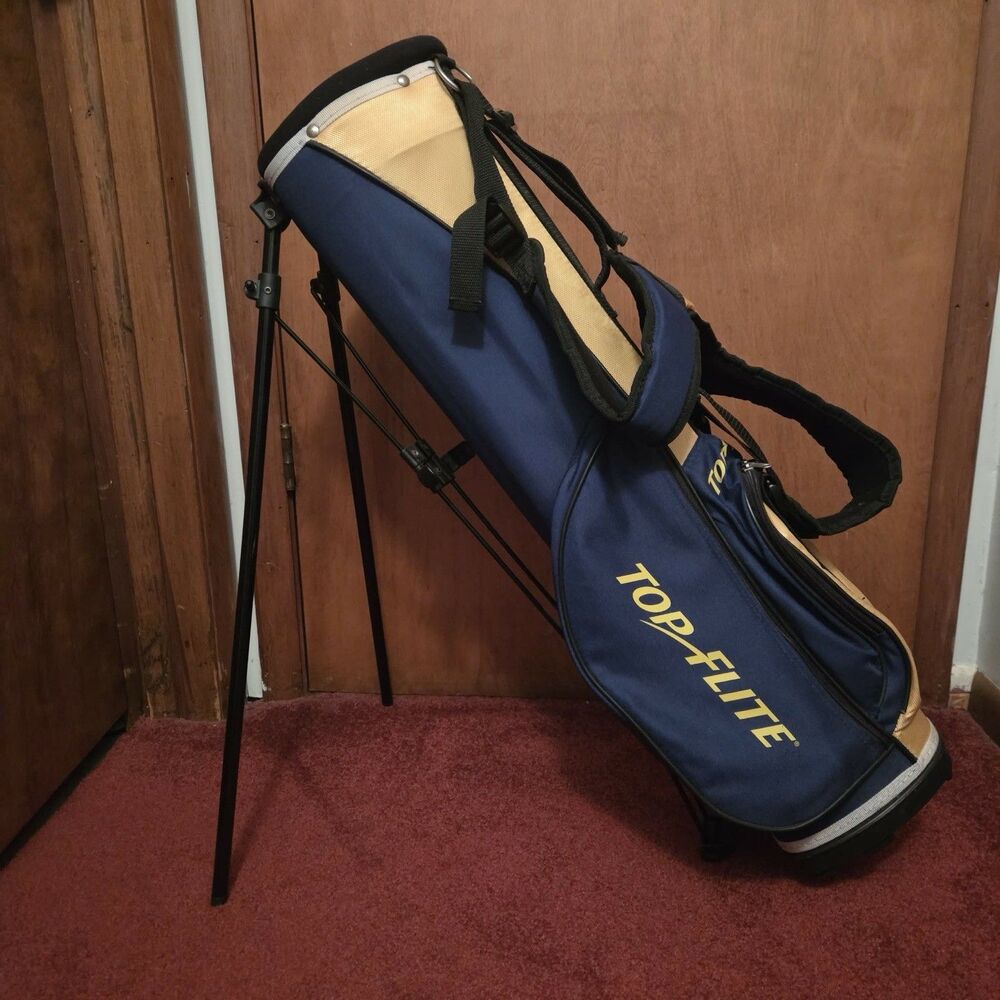 Top Flite XLJ Junior Golf Stand Bag Blue Yellow Youth Carry Straps W/Legs 25.5”